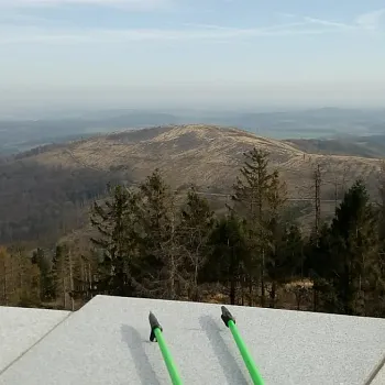Zlaté Hory - výšlap z Polska na Velkou Stříbrnou, buřtíky na konec