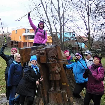 Ostrava - Poruba - Nordic Walking výzkum slunečních hodin v únoru