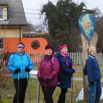 Ostrava - Poruba - Nordic Walking výzkum slunečních hodin v únoru